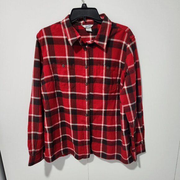Duluth Trading Co Tops - Duluth Trading Co. Women's Red Buffalo Plaid Button Down Long Sleeve Flannel- XL
